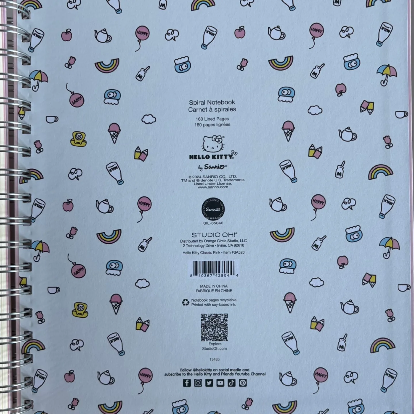 Hello Kitty Extra Large Hard Cover Spiral Notebook 🇨🇦 image indicator(2)