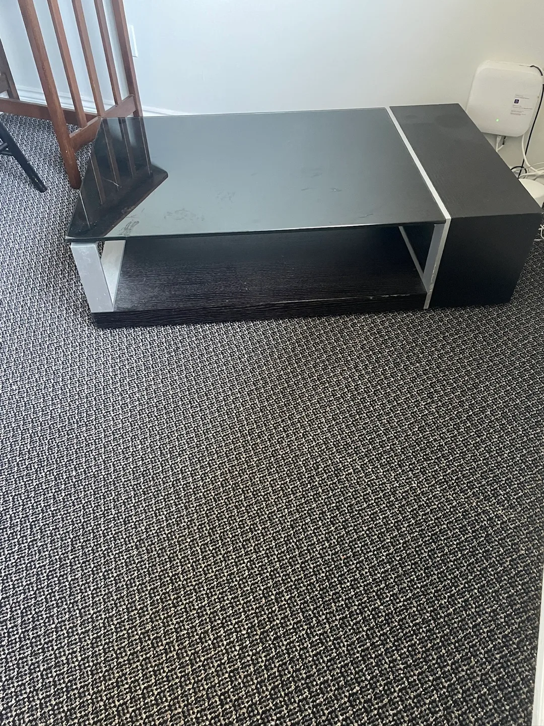 Black glass and metal Coffee Table thumbnail