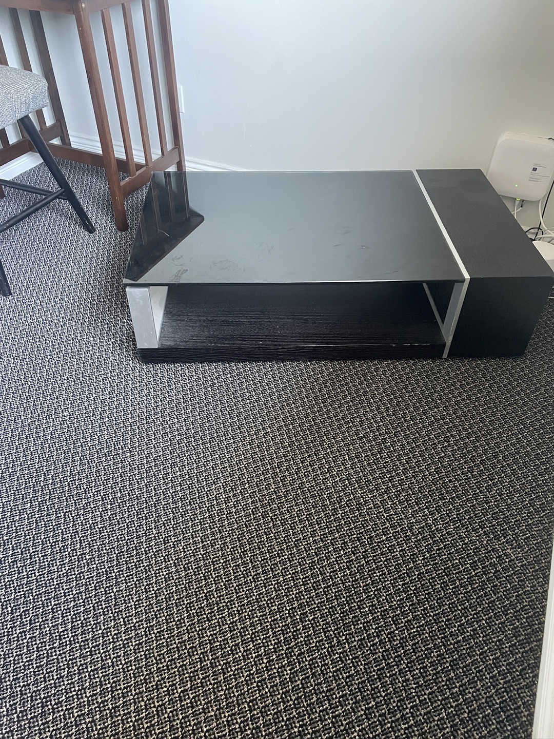 Black glass and metal Coffee Table - photo 2