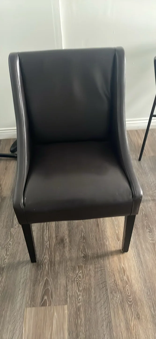 1 Dark Brown Upholstered accent Chair thumbnail
