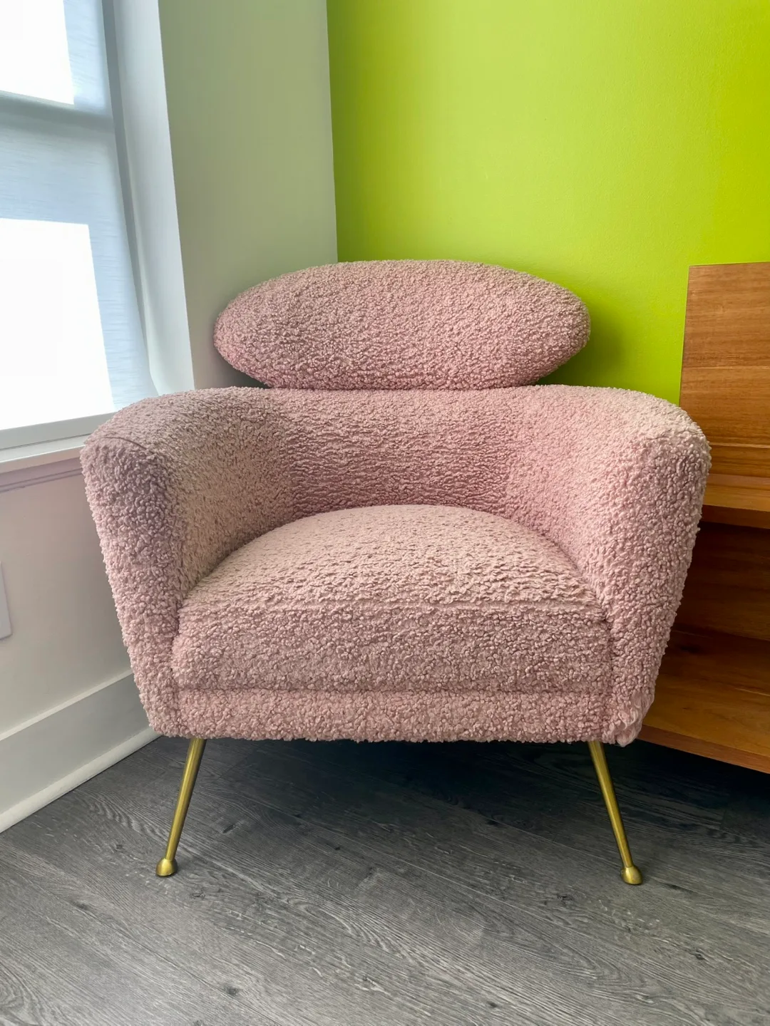 Pink Boucle Accent Chair thumbnail