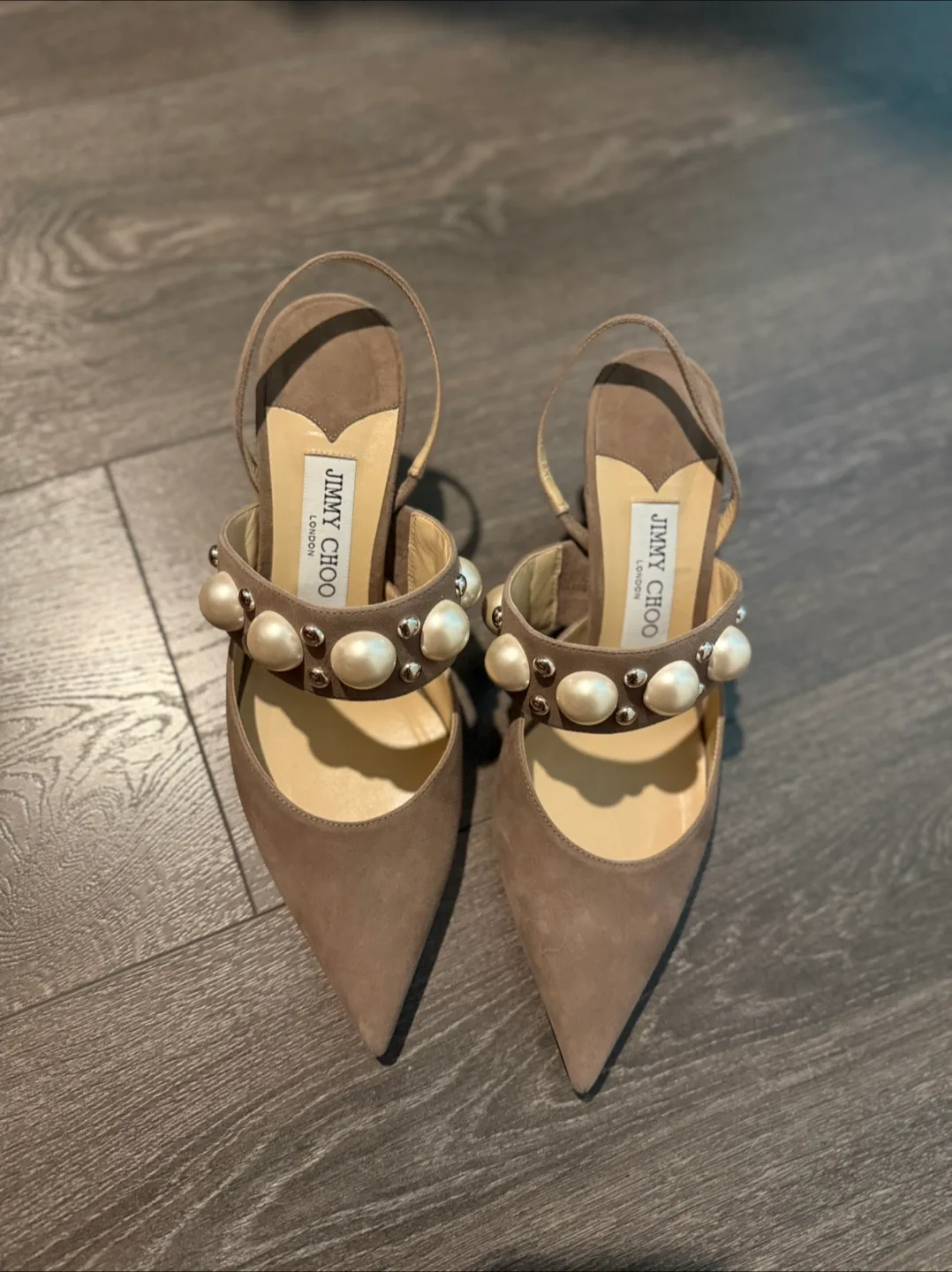 Jimmy Choo etoupe grey Breslin Slingback pumps 38 image indicator(6)