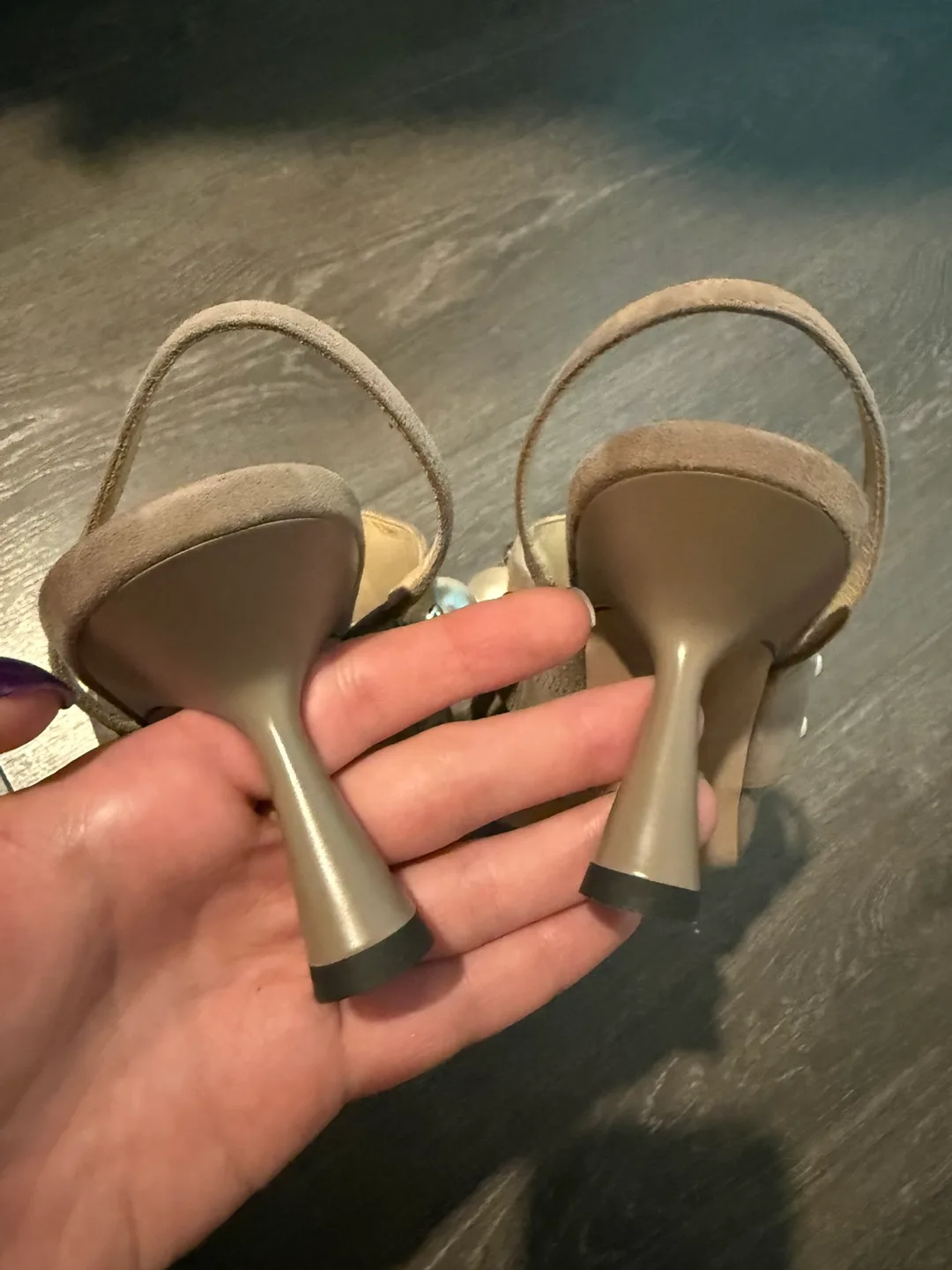 Jimmy Choo etoupe grey Breslin Slingback pumps 38 image indicator(5)