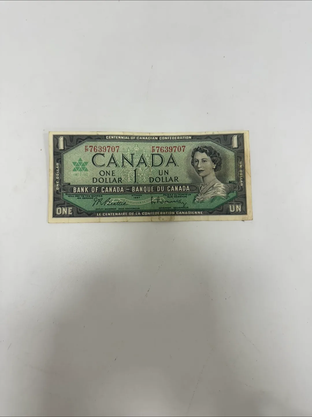 1967 Canadian One Dollar Bill thumbnail