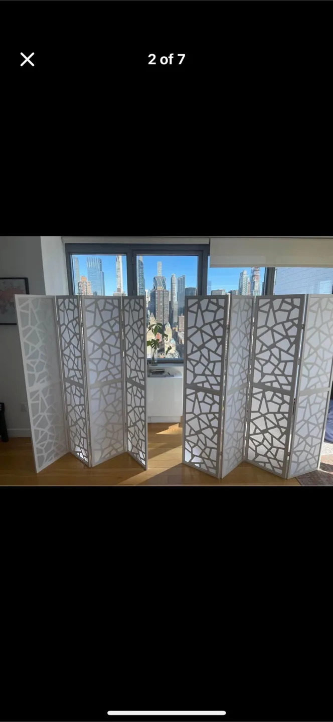2 - white 4 Panel Screen Room Dividers thumbnail
