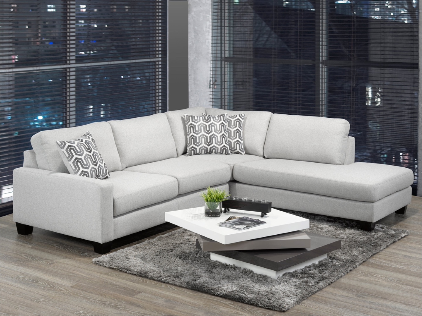 Sectional Sofa - Light Grey - photo 3
