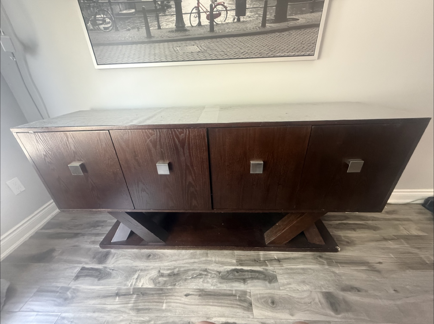 Dark Brown Wooden Credenza