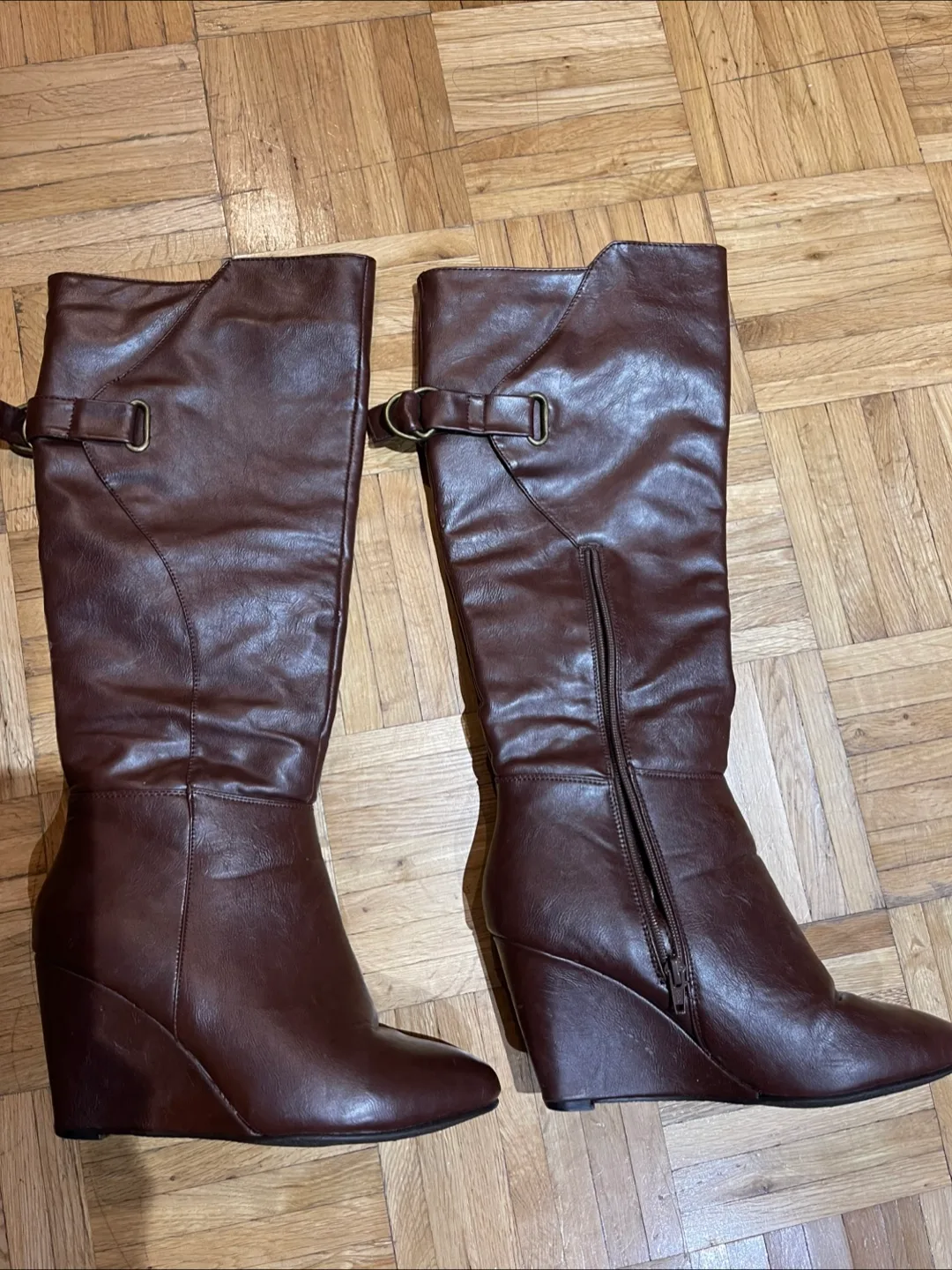 Brown Knee-High Boots - Size 8 thumbnail