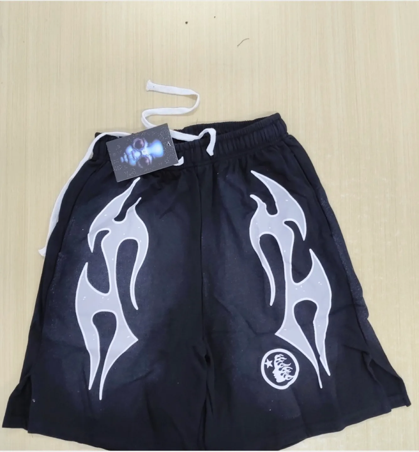 Black Graphic Print Shorts - Size M thumbnail