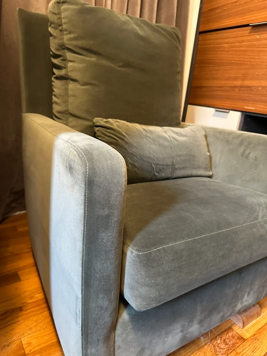Monte Como Glider & Gliding Ottoman - Olive Green thumbnail