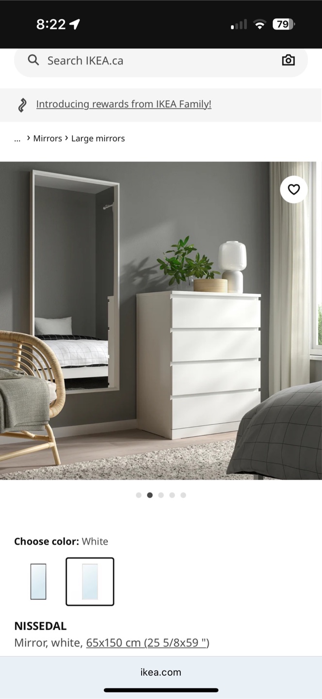 IKEA NISSedal Mirror - White, 65x150 cm - photo 5