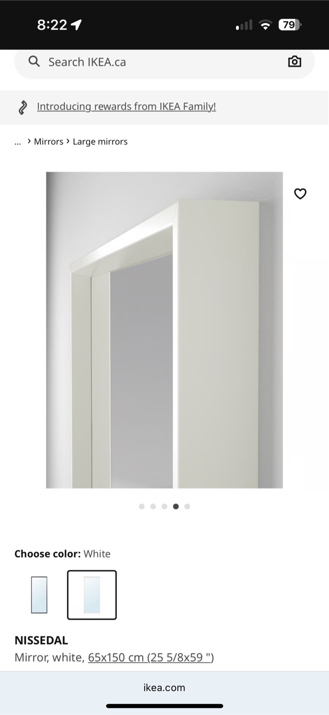 IKEA NISSedal Mirror - White, 65x150 cm - photo 4