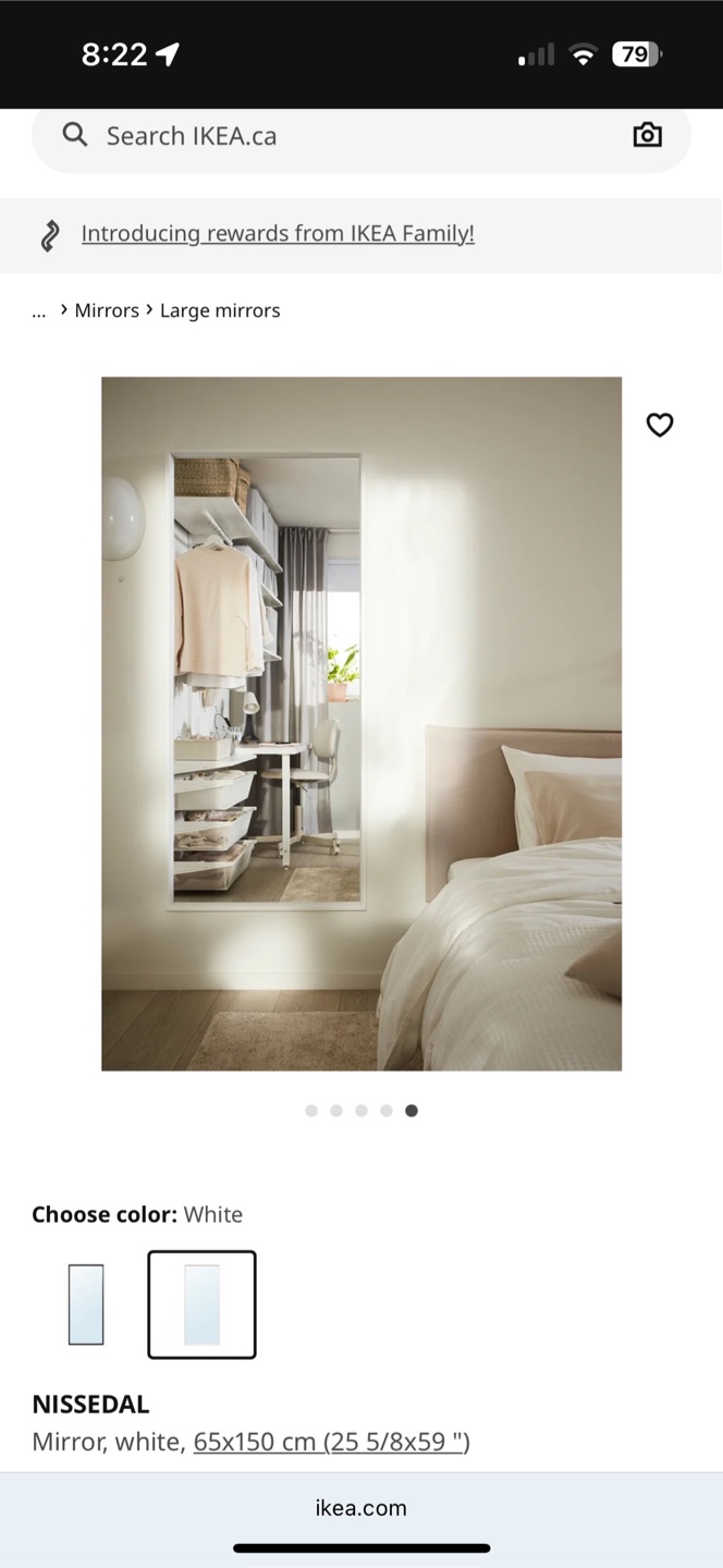 IKEA NISSedal Mirror - White, 65x150 cm - photo 3