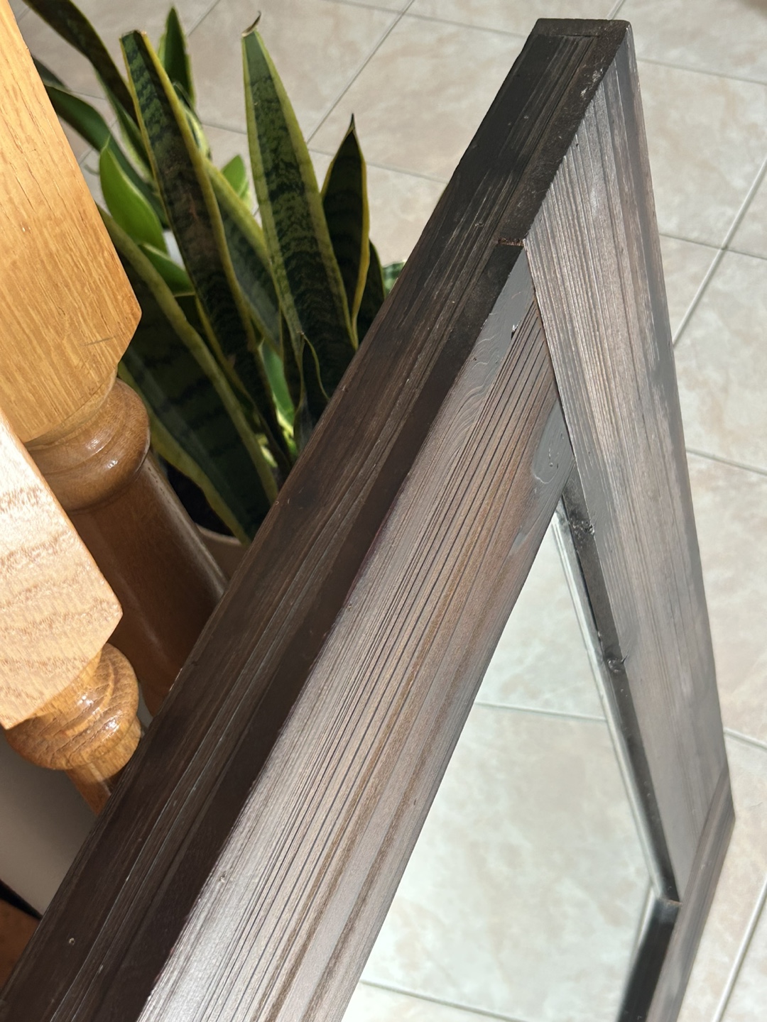 Wood Framed Mirror - Brown - photo 3