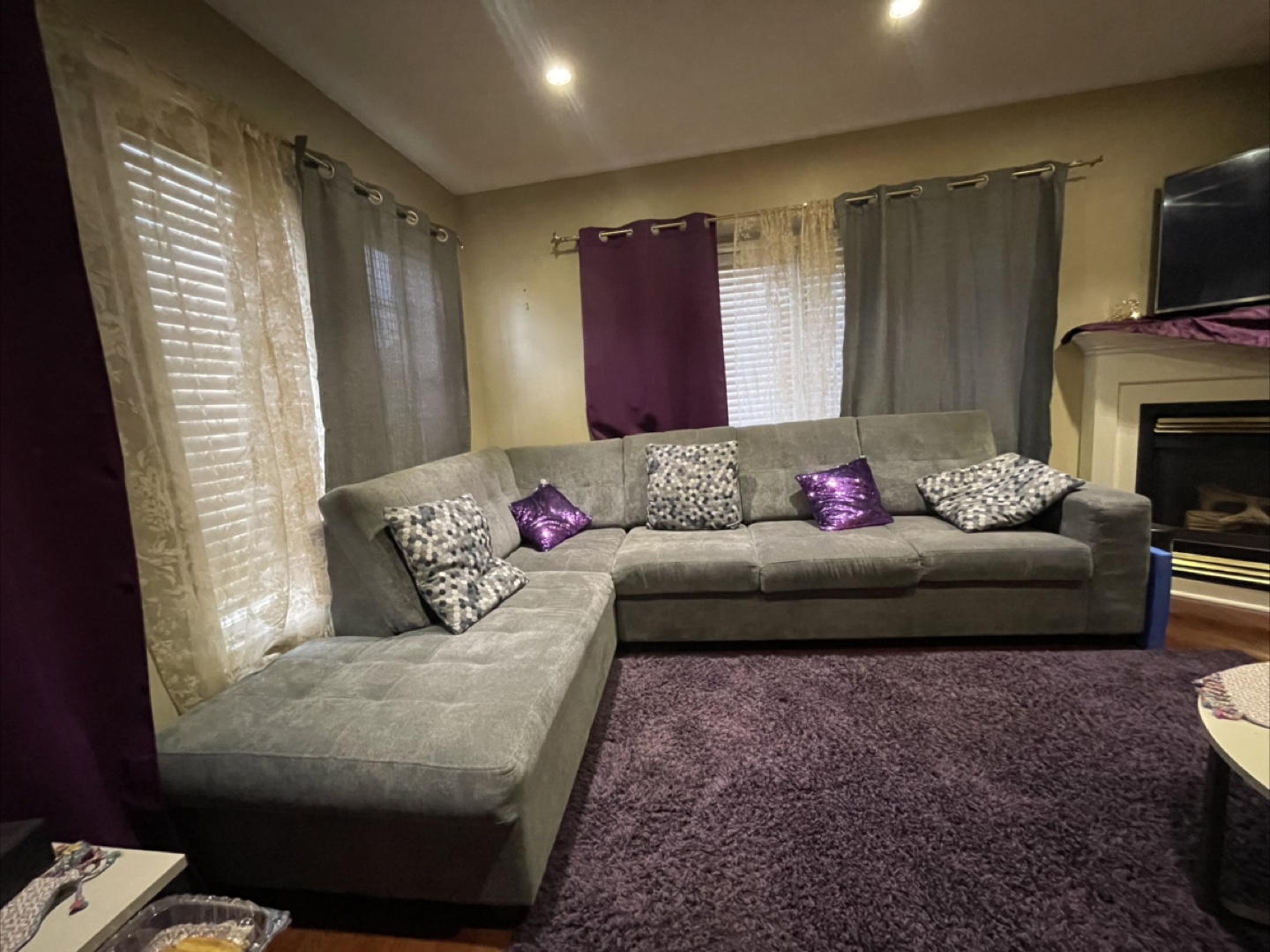 Grey Sectional Sofa with Chaise Lounge - photo 2