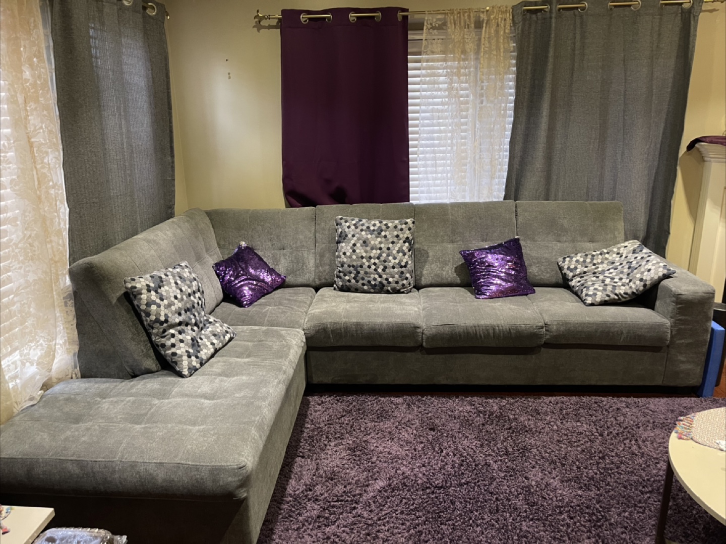 Grey Sectional Sofa with Chaise Lounge - photo 3