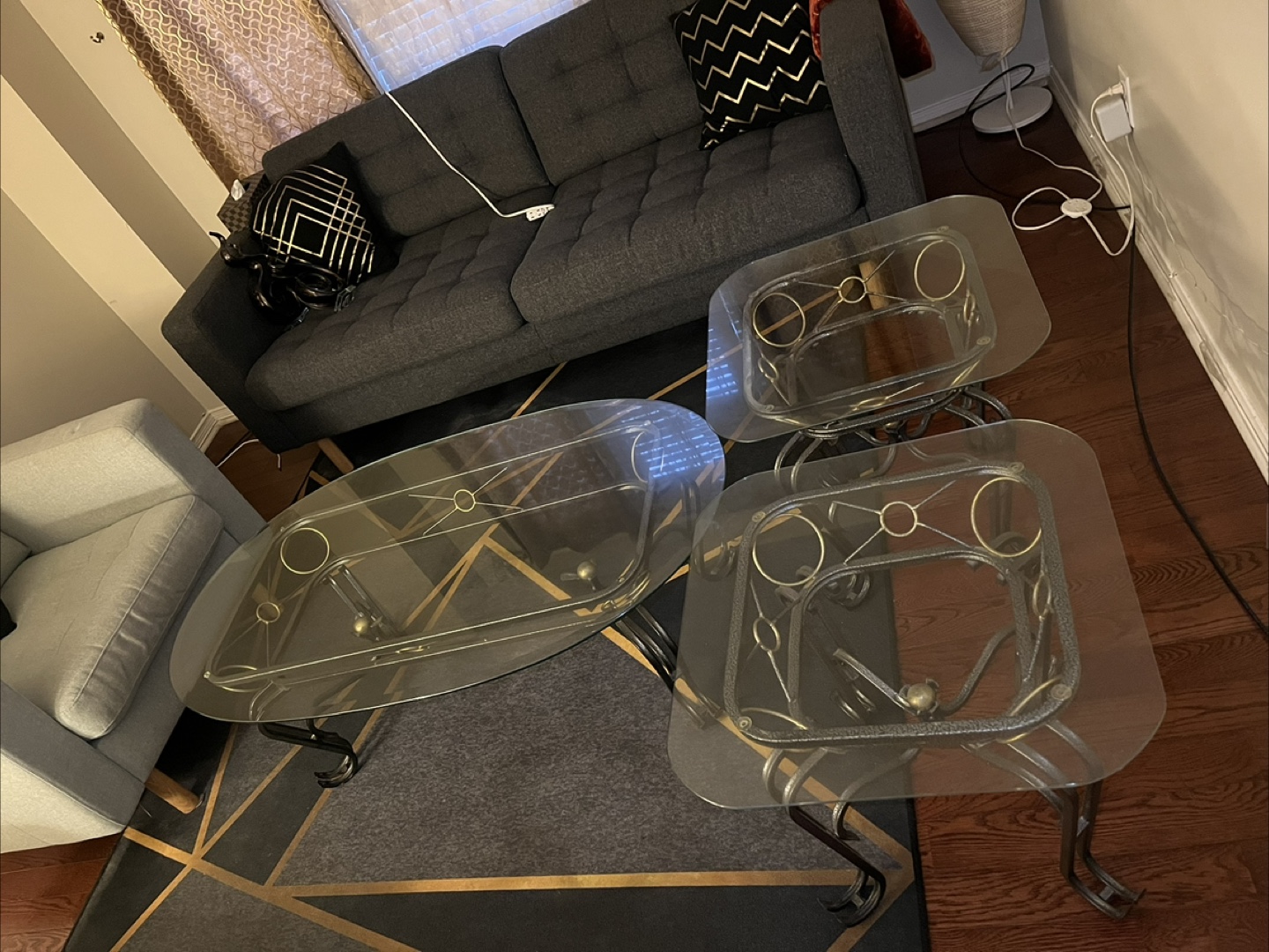 Glass Coffee Tables (Set of 3)