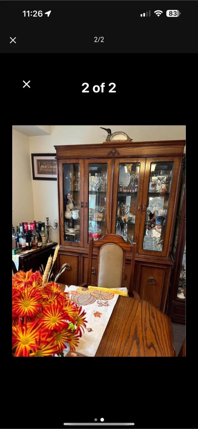 Dining room table, chairs and cabinet image indicator(2)