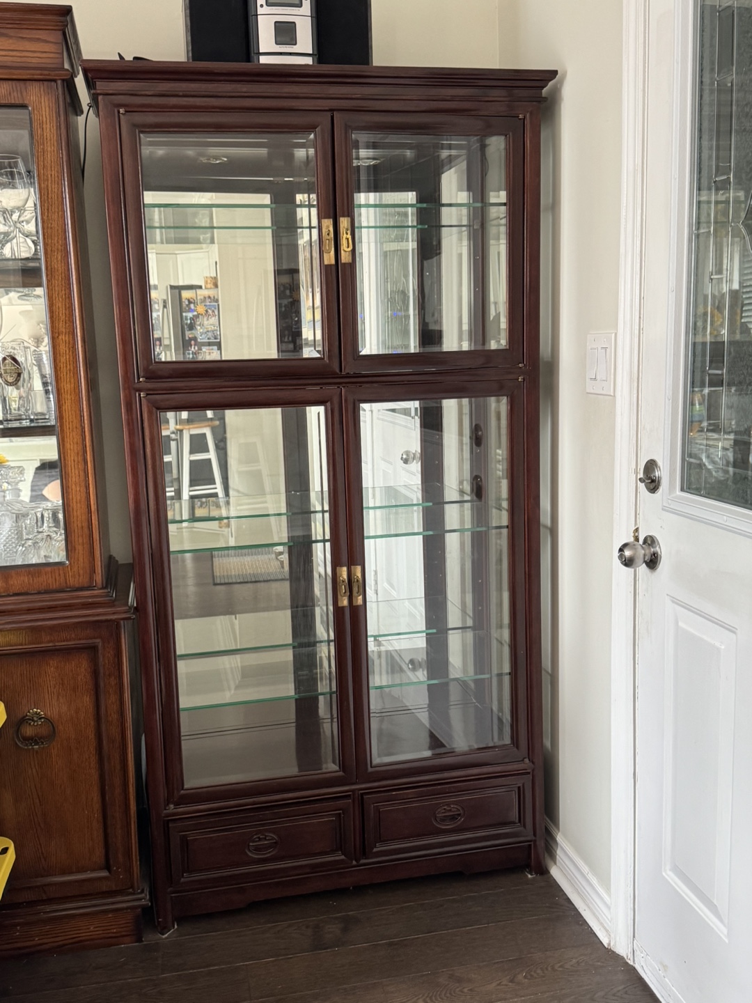 Solid wood hutch with brass hardware - photo 2