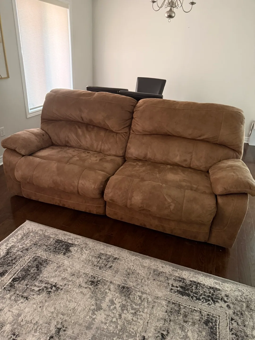 Brown Reclining Loveseat Sofa from Ashley furniture thumbnail