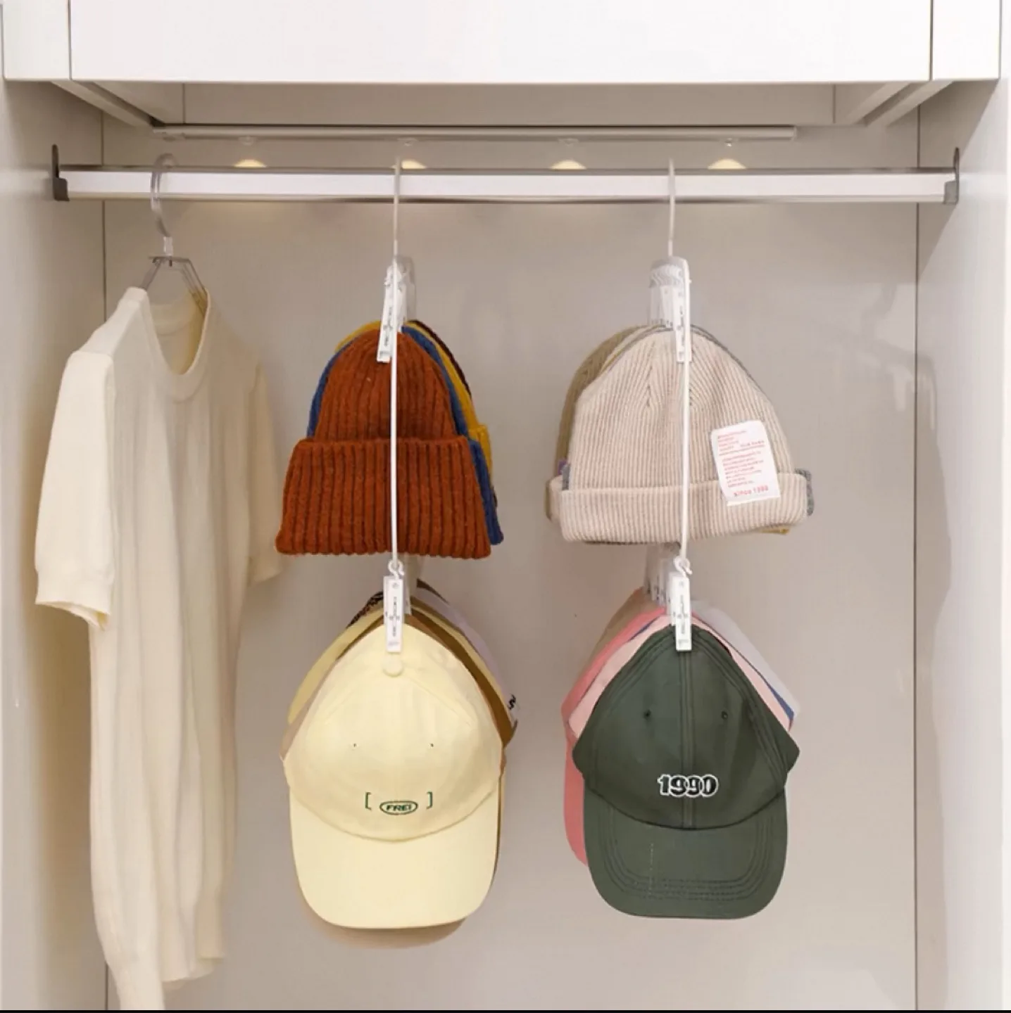 Hat Organizer Hanger with Clips - New in Package! image indicator(3)