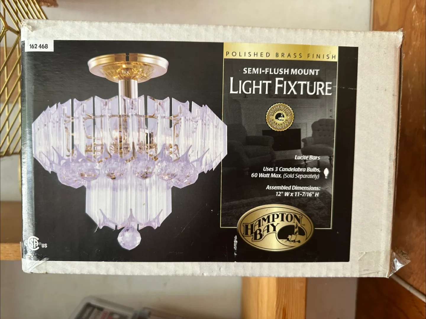 Hampton Bay Semi-Flush Mount Light Fixture - New thumbnail