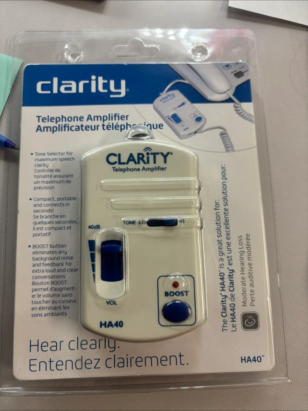 Clarity HA40 Telephone Amplifier - New in Package thumbnail