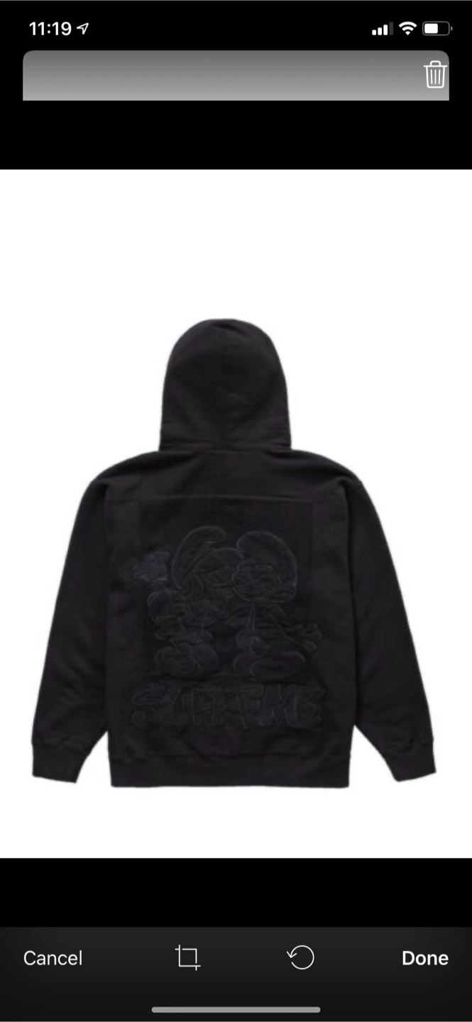 New Supreme x Smurfs Black Hooded Sweatshirt - photo 5
