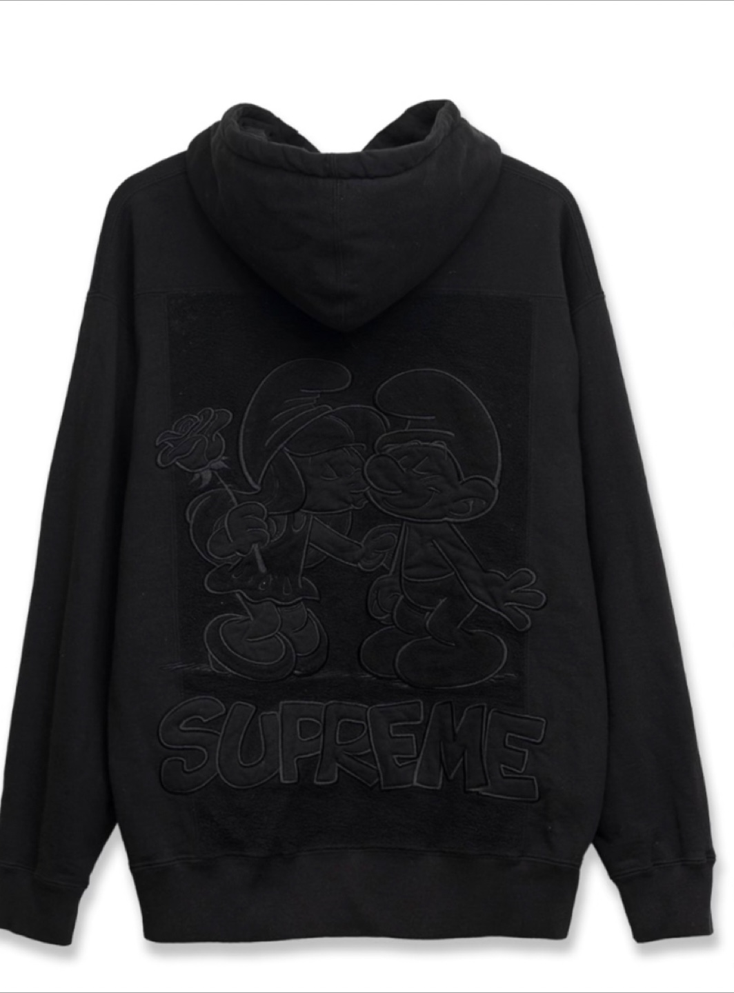 New Supreme x Smurfs Black Hooded Sweatshirt
