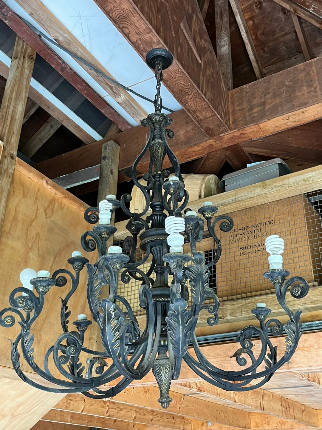Vintage Style Chandelier with Shades thumbnail