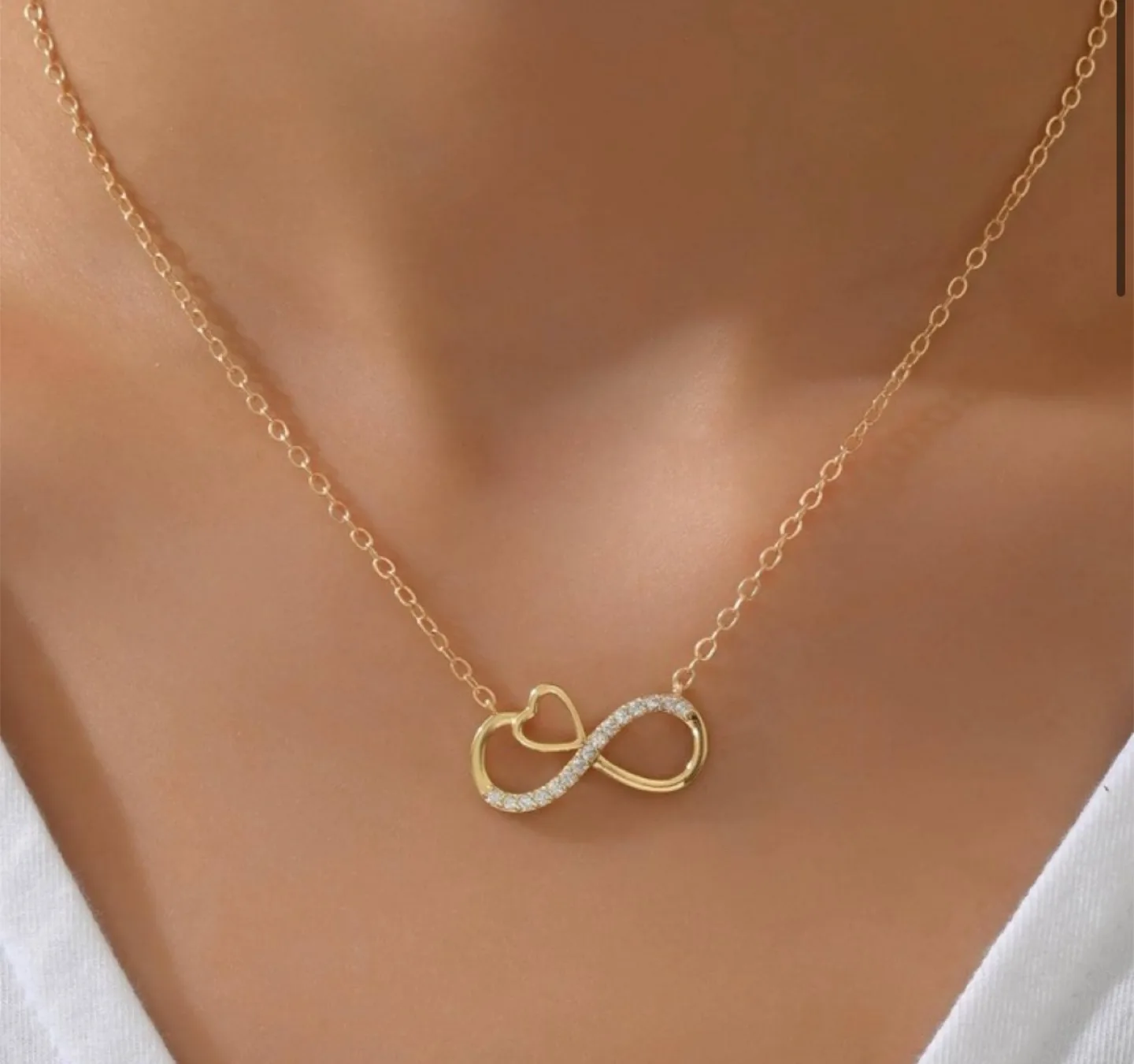 Gold Infinity Heart Necklace thumbnail