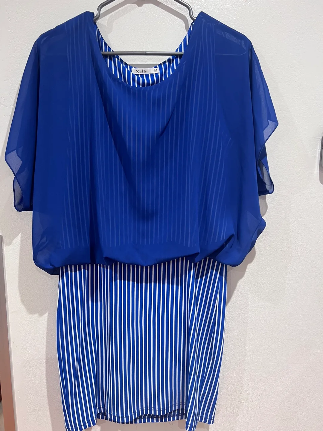 Blue and White Striped Dress thumbnail