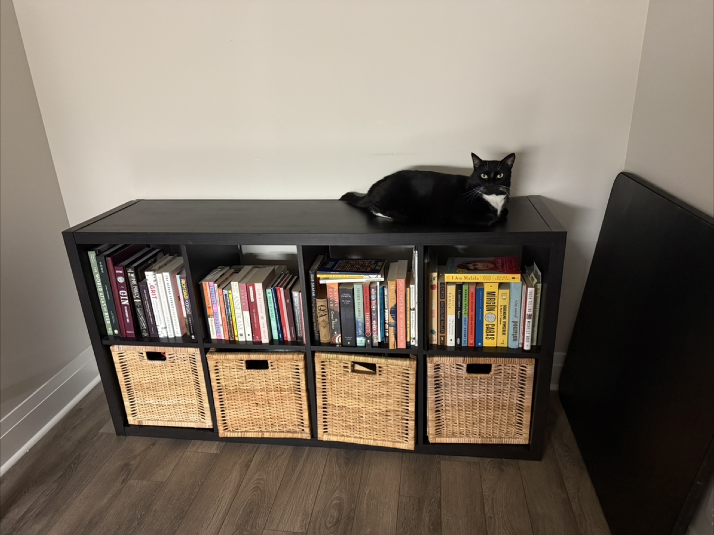 Bookshelf with 4 baskets