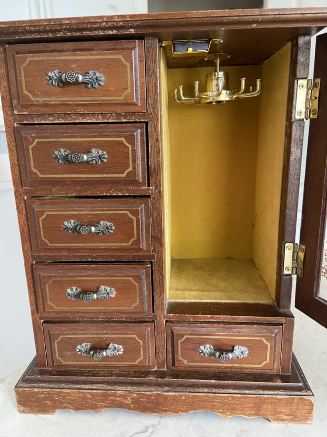 Wooden Jewellery Box with Drawers