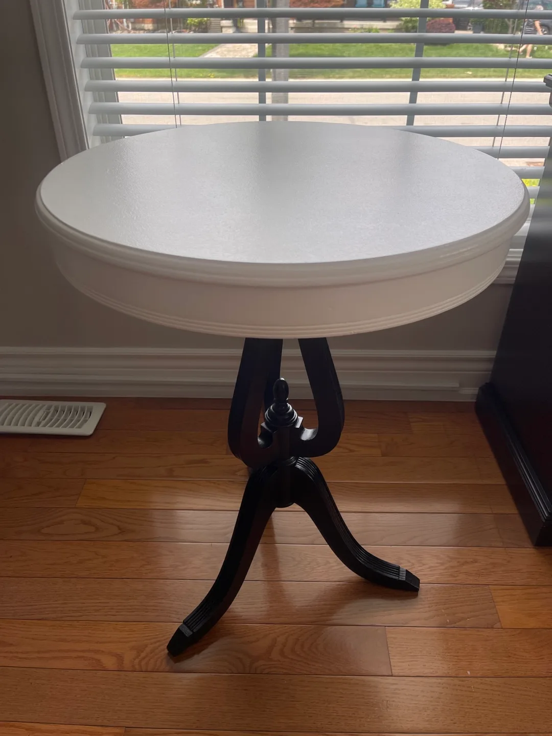 Round Accent Table - White Top, Dark Wood Base thumbnail