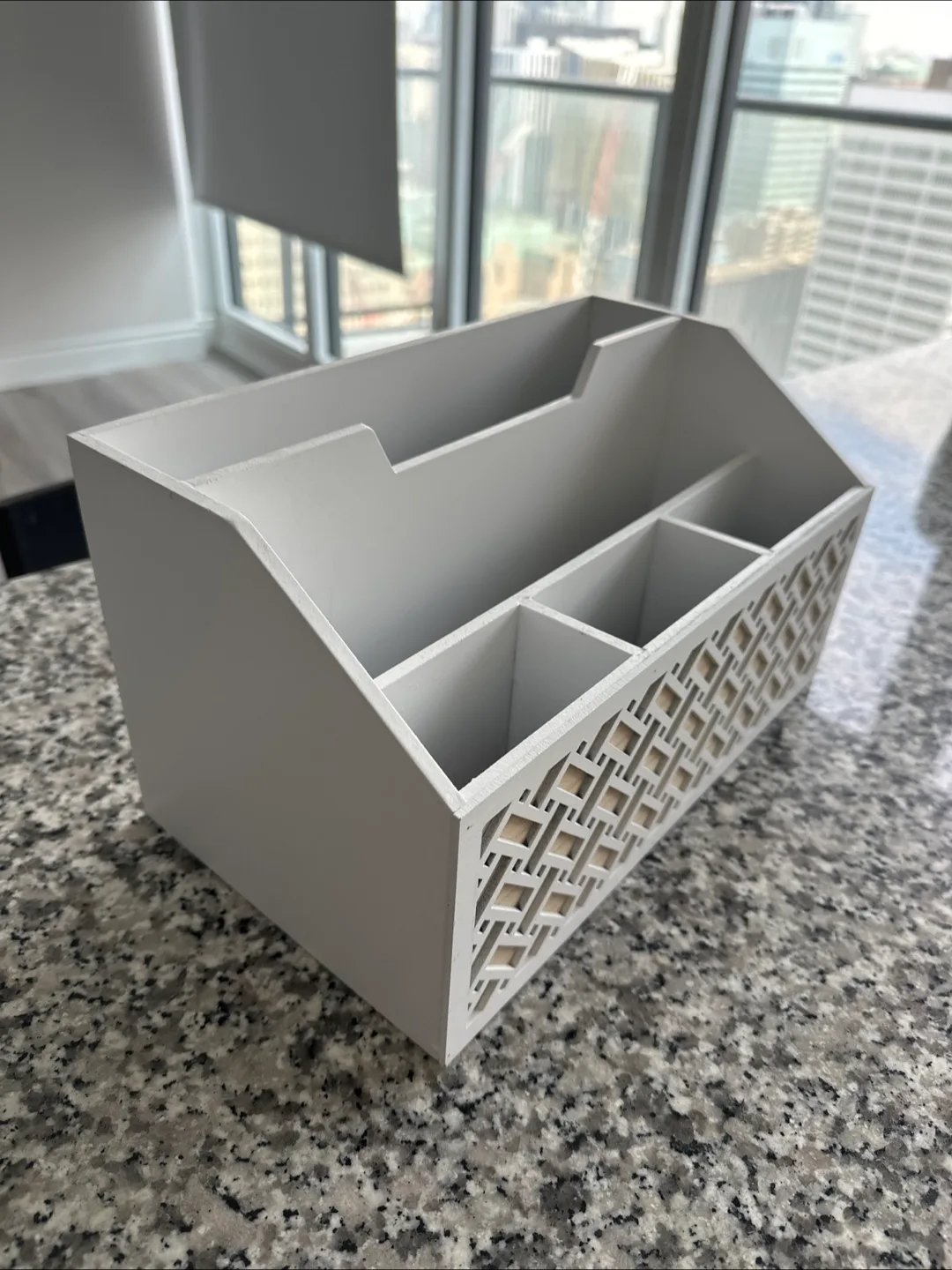 ‼️MOVING SALE‼️White Wooden Desk Organizer thumbnail