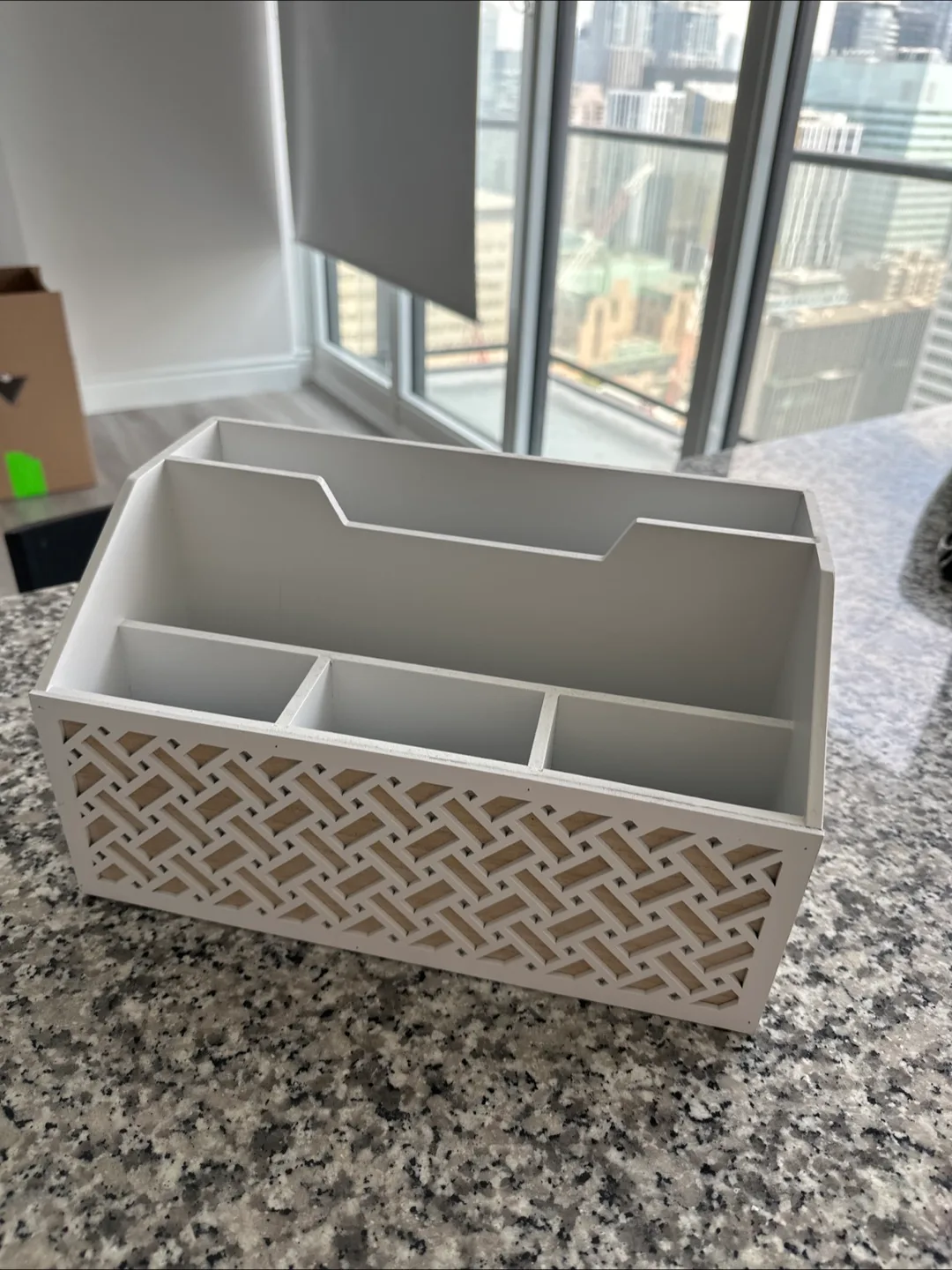 MUST GO JULY24‼️White Wooden Desk Organizer image indicator(2)