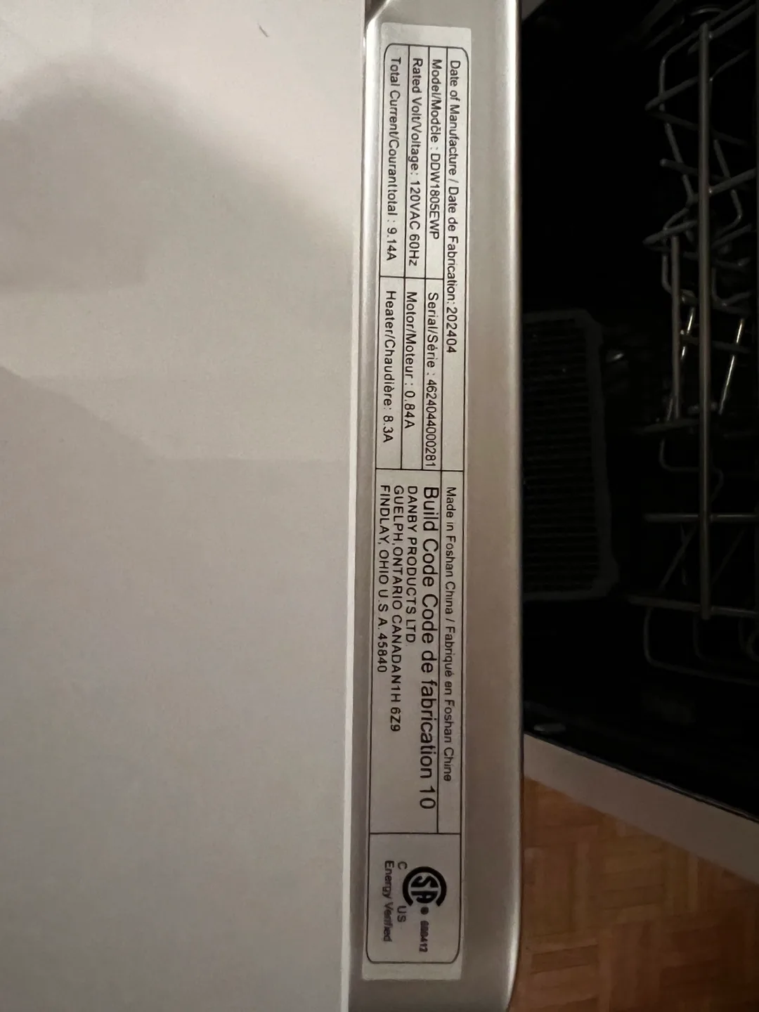 Danby DDW1805EWP Dishwasher image indicator(4)
