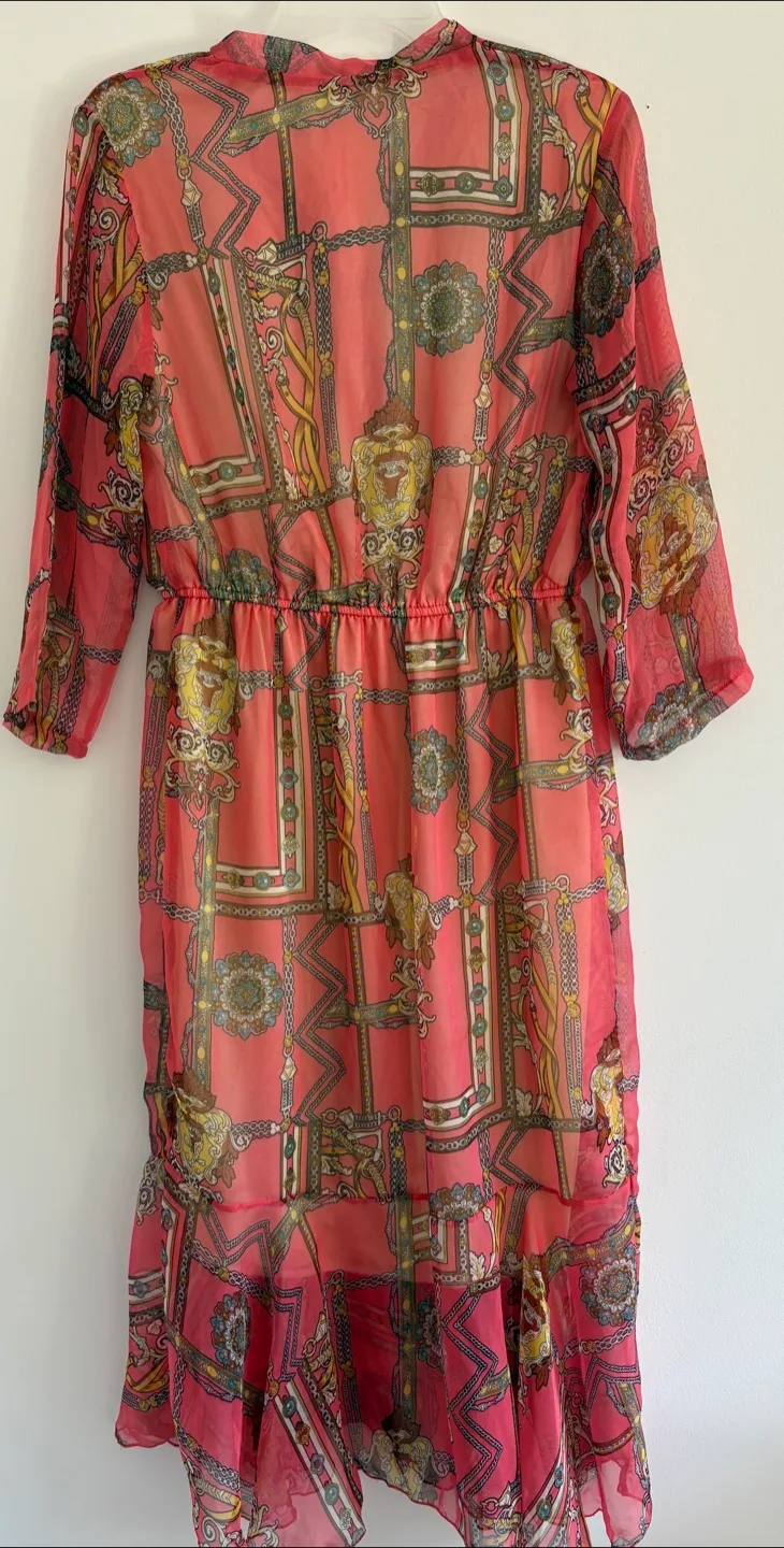Beautiful Katie Pink Patterned Dress - Size M image indicator(3)
