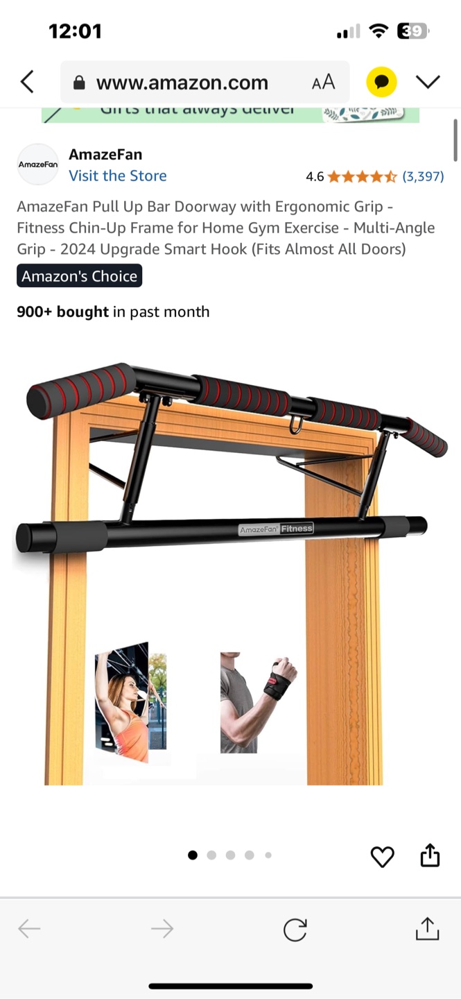 AmazeFan Pull Up Bar - Black/Red - photo 4