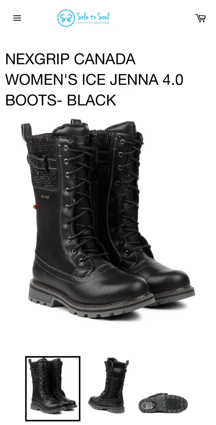 NEXGRIP Ice Jenna 4.0 Black Womens Winter Boots - Size 10 thumbnail