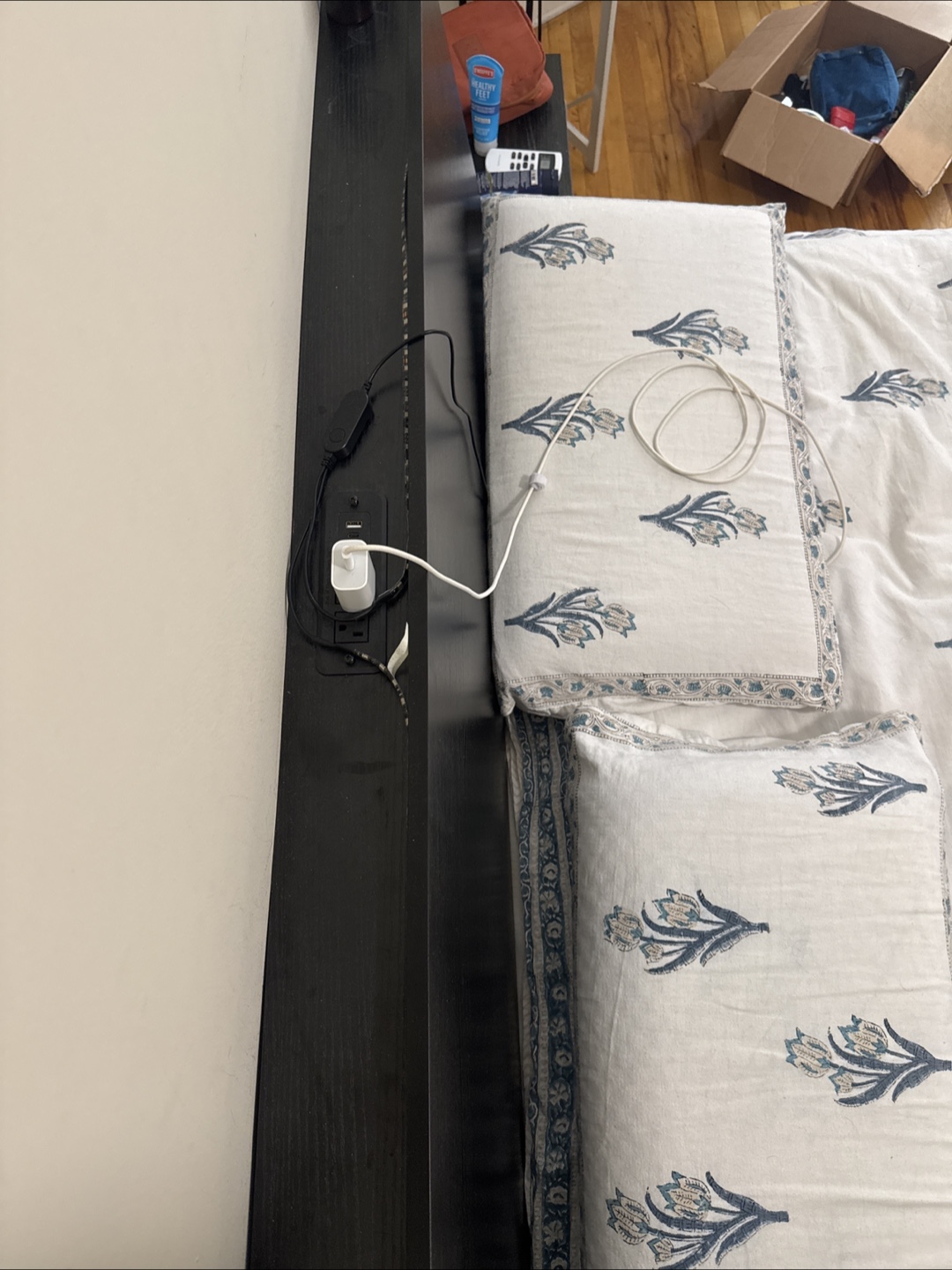 Queen Size Bed Frame with Headboard and Charging Port - photo 2