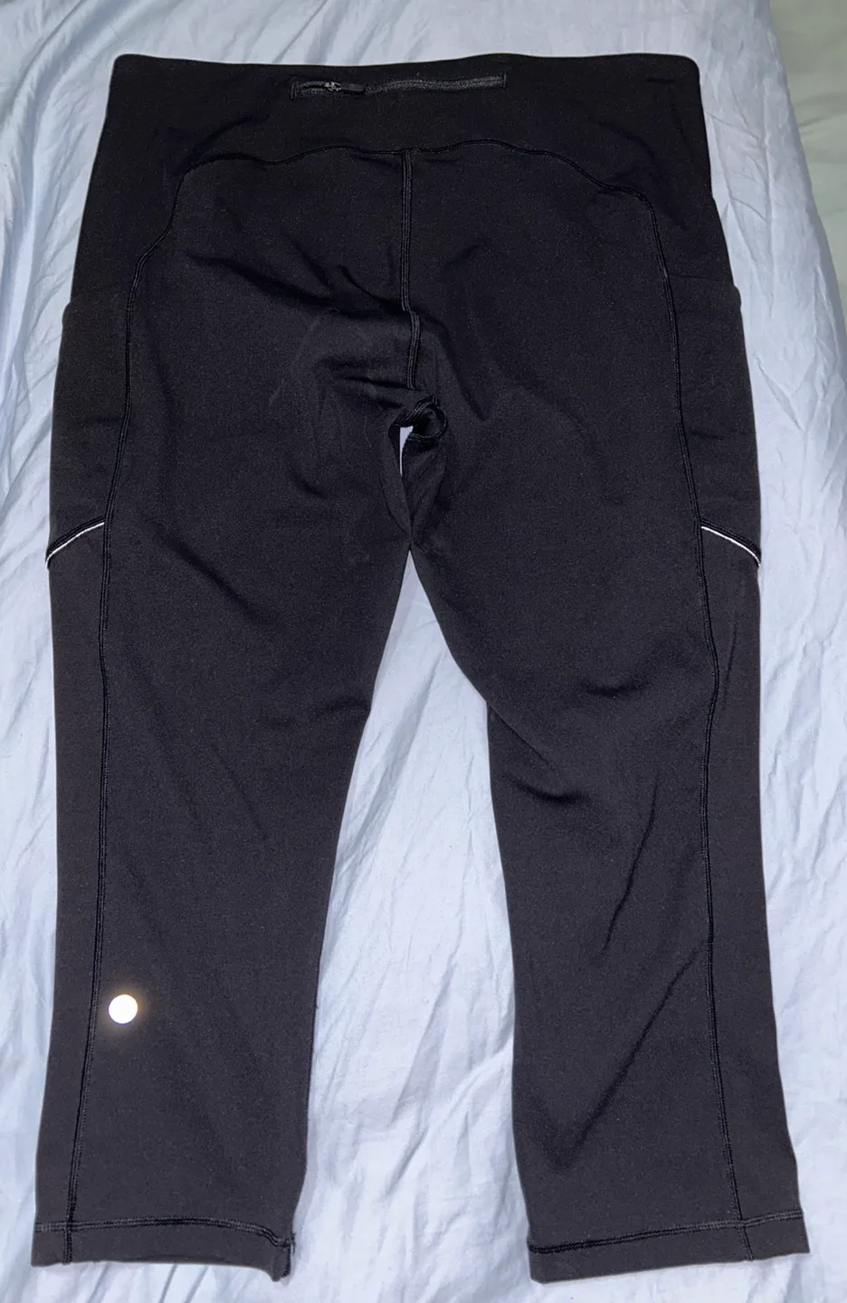 Lululemon Black Capri Leggings W Pockets - Size 12 image indicator(2)