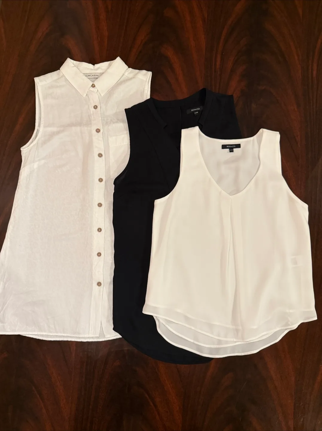 3 Sleeveless Tops - RW & LCW - High Quality Flowing Fabric - XS thumbnail