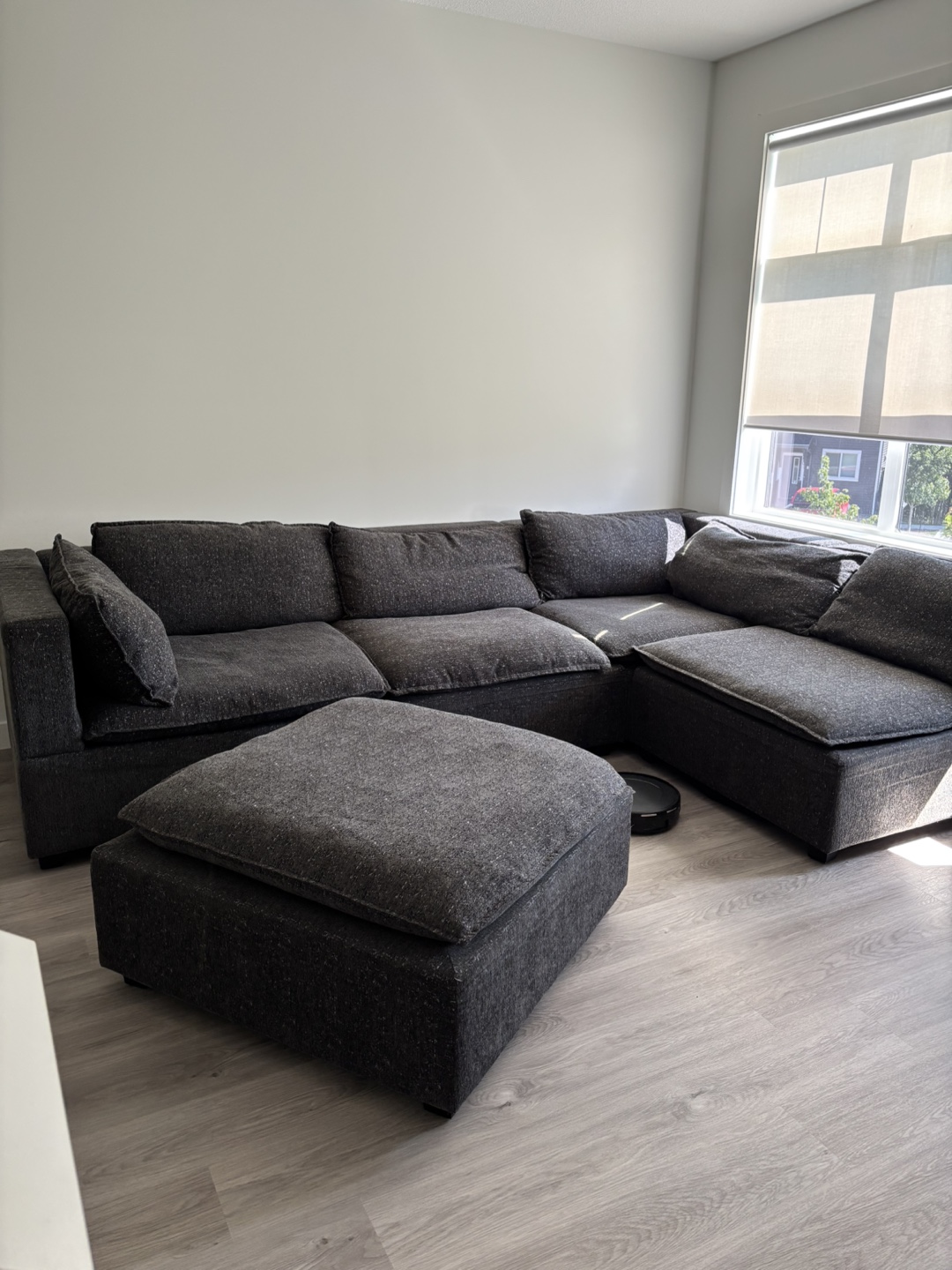 Grey Sectional Sofa with Ottoman - photo 5