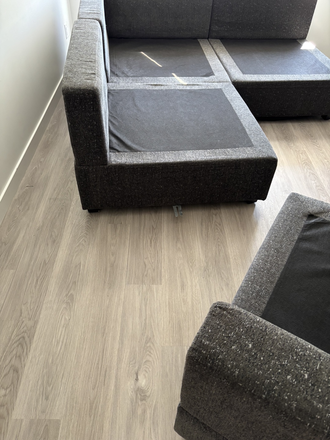 Grey Sectional Sofa with Ottoman