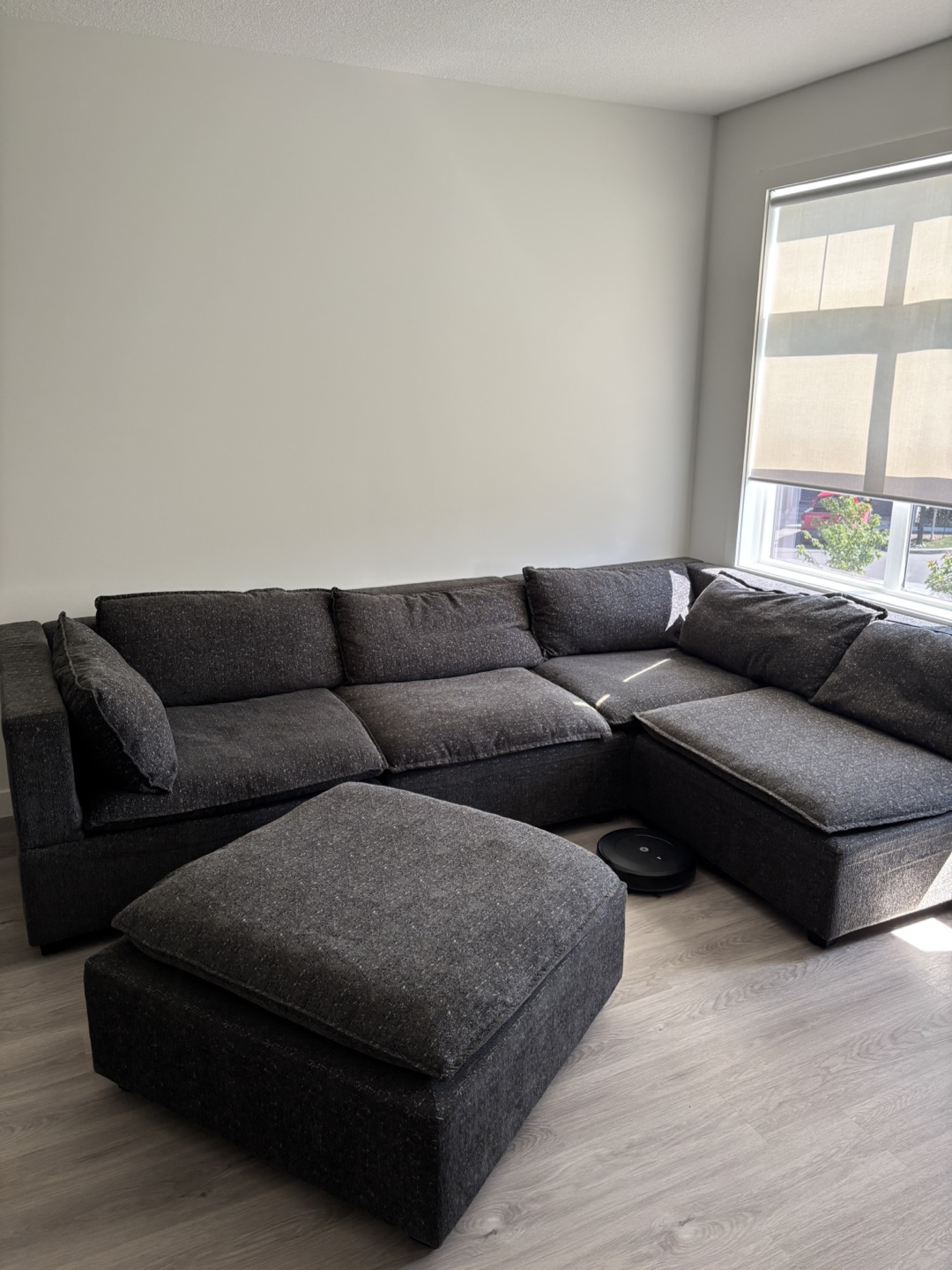 Grey Sectional Sofa with Ottoman - photo 4