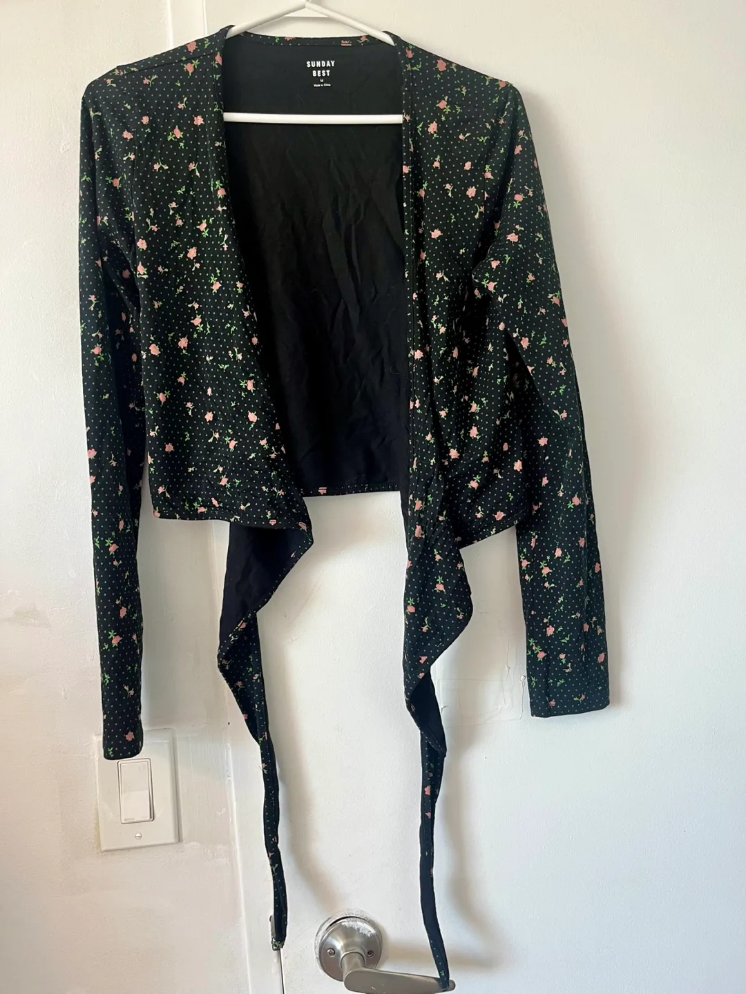 Sunday Best Floral Wrap Top - Size M thumbnail