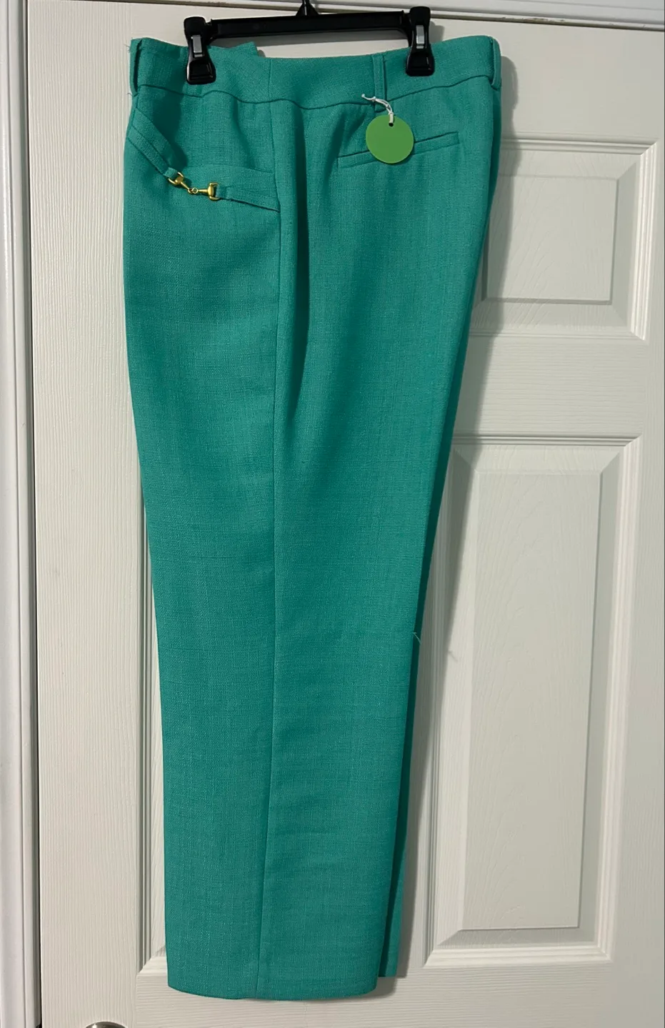 Teal Pants with gold detail -Size 16 thumbnail