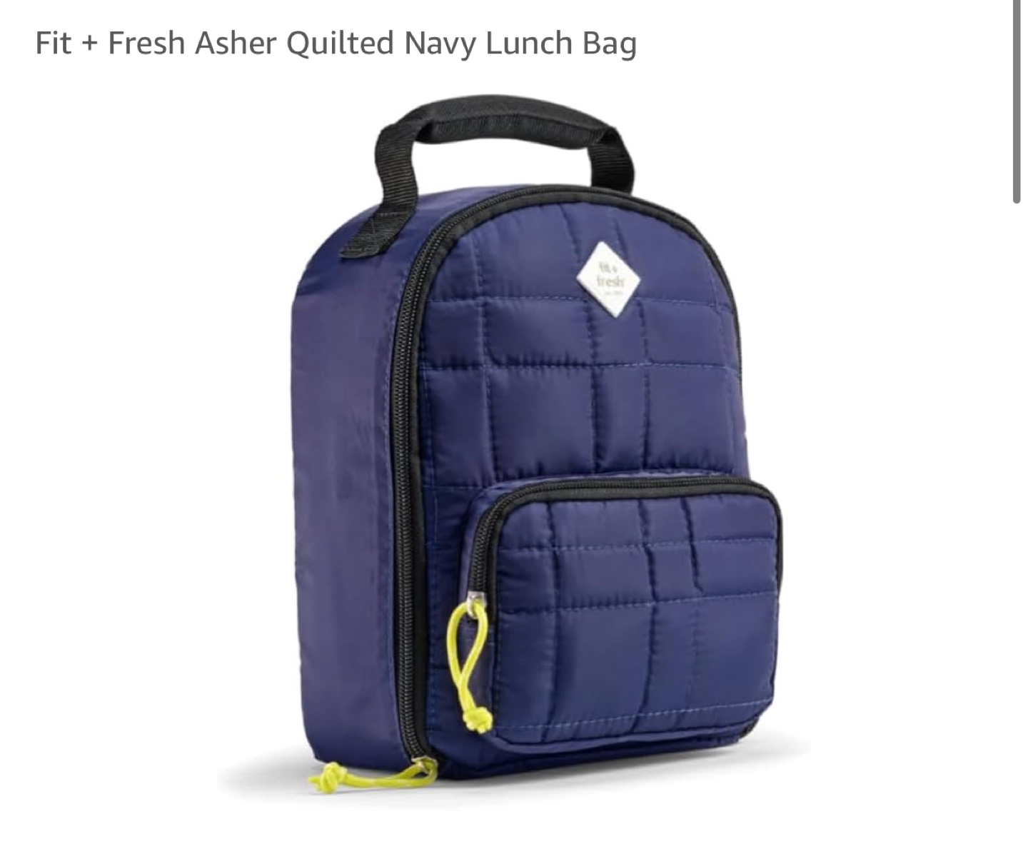 Fit + Fresh Asher Quilted Navy Lunch Bag